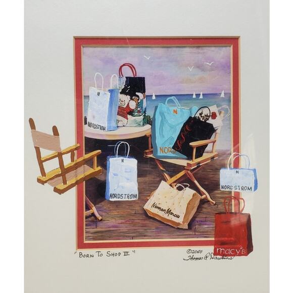 Thomas R. Dawkins Oil Painting "Born To Shop III" Certification Inc. Vtg 2000 - Picture 2 of 6